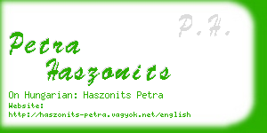 petra haszonits business card